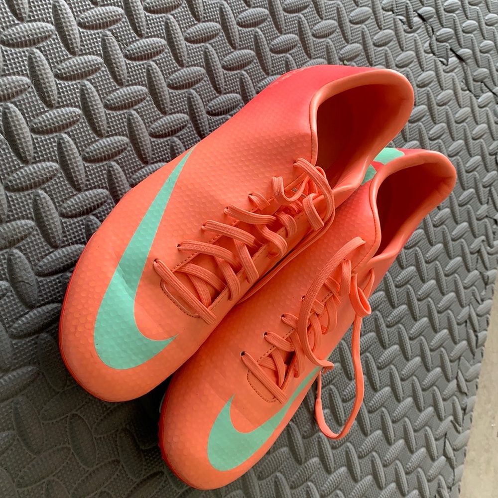 Nike Mercurial Pink and Mint Cleats